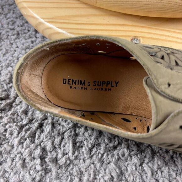 Ralph Lauren Denim Supply Shoes Hope Women 7 Wingtip Loafer Slip On Leather Flat - Picture 7 of 9